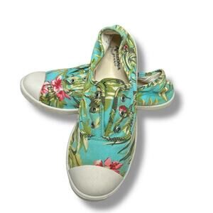 Arizona Jean Co Sneakers Flats Slip Ons Tropical Floral Print Hawaiian Sz 10M